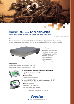 Series 410 SRS/SRC - Precisa Gravimetrics AG