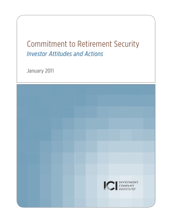 Commitment to Retirement Security: Investor Attitudes and Actions