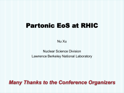 Partonic EOS at RHIC