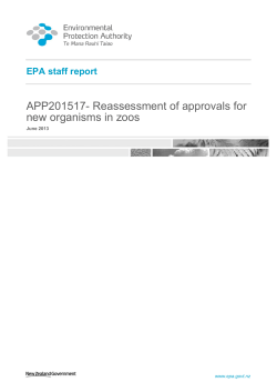 APP201517- Reassessment of approvals for new organisms in zoos