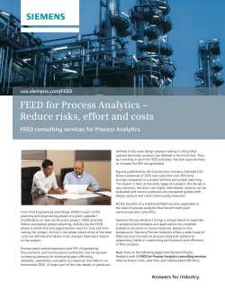 Feed for Process Analytics - Reduce risks, effort and costs