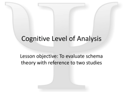 Cognitive Level of Analysis