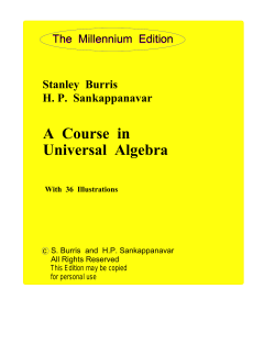 A Course in Universal Algebra - University of Hawaii Mathematics