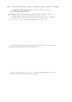 Q1. (9 pts) Consider 2-dimensional vector bundle over RP 1