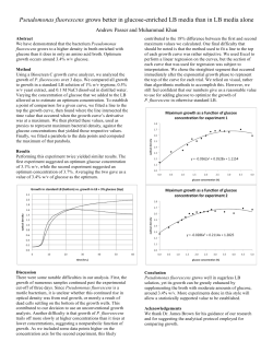 Pseudomonas fluorescens grows better in glucose