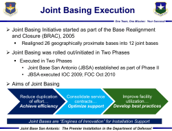 Joint Basing Execution - Alamo Area Council of Governments