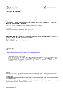 University of Groningen Purified and Protein