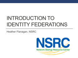 The Value Proposition for Identity Federations