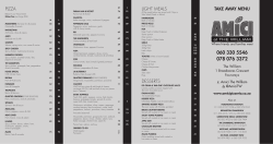 pizza light meals desserts take away menu
