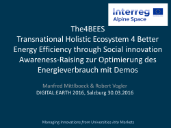 The4BEES Transnational Holistic Ecosystem 4 Better Energy