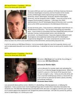 NEA Board Position 1 Candidate - Washington Education Association