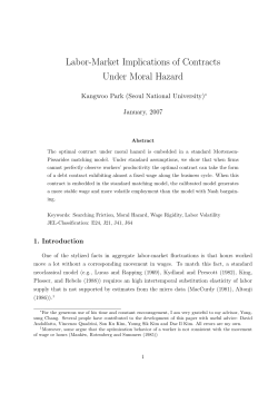 Labor-Market Implications of Contracts Under Moral Hazard