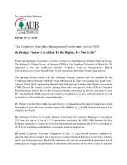 The Cognitive Analytics Management Conference held at AUB de