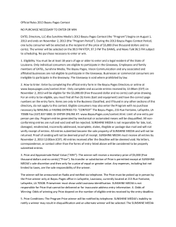 Official Rules 2013 Bayou Pages Contest NO
