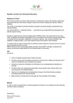 Equality and diversity policy