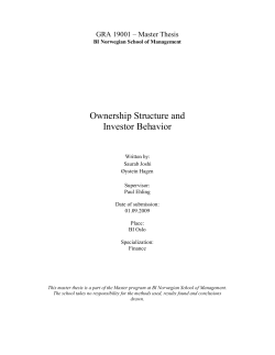 Ownership Structure and Investor Behavior