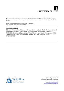 Gas Retention and Release from Nuclear Legacy Waste