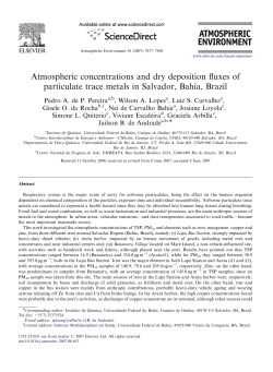 Atmospheric concentrations and dry deposition fluxes of particulate