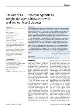 The role of GLP-1 receptor agonists as weight loss agents in