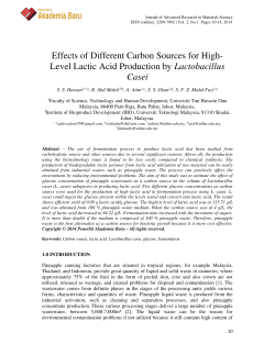 Akademia Baru Effects of Different Carbon Sources for High
