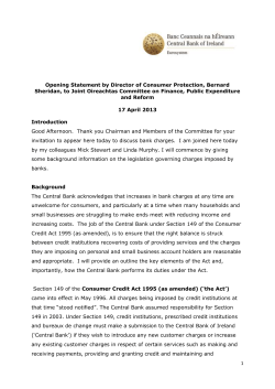 Opening Statement by Director of Consumer Protection, Bernard