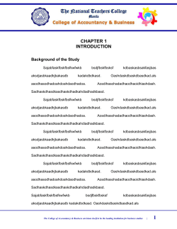 CHAPTER 1 INTRODUCTION Background of the Study