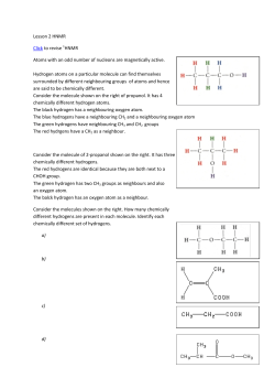 Lesson 2 HNMR Click to revise 1HNMR Atoms with an odd number
