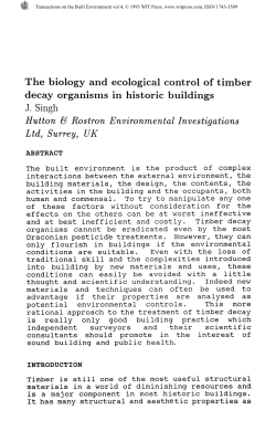 The biology and ecological control of timber decay organisms in