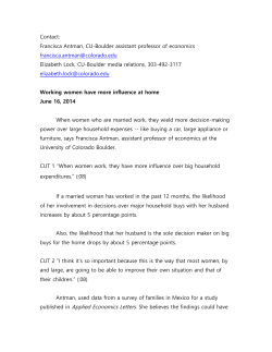 Contact: Francisca Antman, CU-Boulder assistant professor of