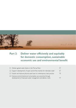 Part 2: Deliver water efficiently and equitably for domestic