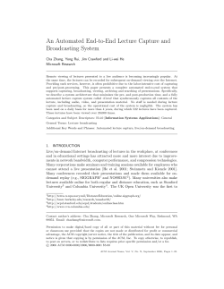 An Automated End-to-End Lecture Capture and