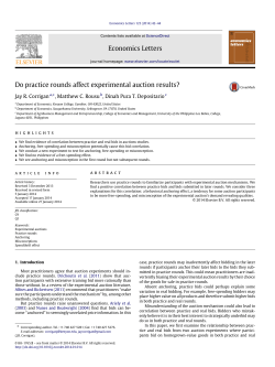 Do practice rounds affect experimental auction results?