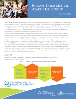 School-Based Mental Health Issue Brief