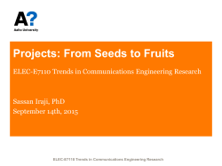 Projects: From Seeds to Fruits