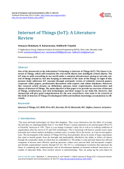 Internet of Things (IoT): A Literature Review