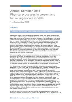 Annual Seminar 2015 Physical processes in present and