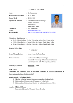 (2015) Insecticidal potential of Ocimum canum plant extracts