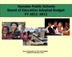 Board of Education Adopted Budget FY 2011