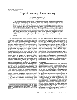 Implicit memory: A commentary