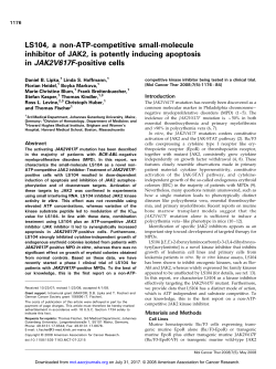 LS104, a non-ATP-competitive small-molecule inhibitor of JAK2, is