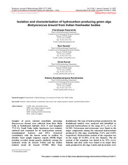 Isolation and characterization of hydrocarbon producing green alga