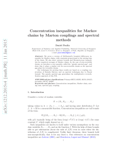 Concentration inequalities for Markov chains by Marton