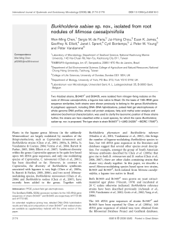 Burkholderia sabiae sp. nov., isolated from root nodules of