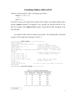 Creating Tables with LaTeX