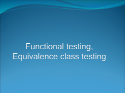 Lect 29(Functional testing, Equivalence class testing)