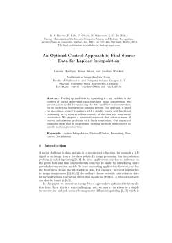 An Optimal Control Approach to Find Sparse Data for Laplace