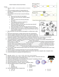 Grade 9 Academic Science Exam Review
