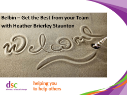 Belbin &ndash; Get the Best from your Team with Heather Brierley Staunton