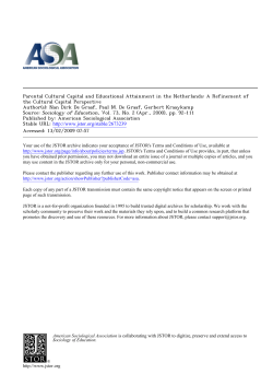 Parental Cultural Capital and Educational Attainment in the