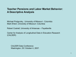 Teacher Pensions and Labor Market Behavior
